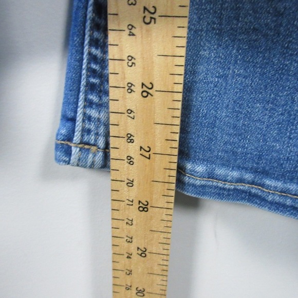 American Eagle Flare Overall Super Stretch Denim 12 Short Blue Casual Boot 746 - Picture 10 of 13